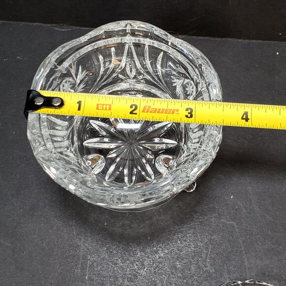 Vtg ABP Leaded Cut Crystal Lid Sugar Bowl Hobstars With Spire and Pinwheel Candy - Picture 7 of 9